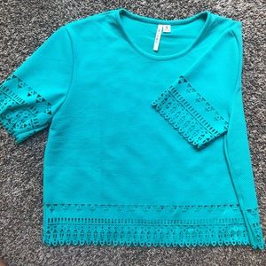 Women’s Turquoise Crop Blouse